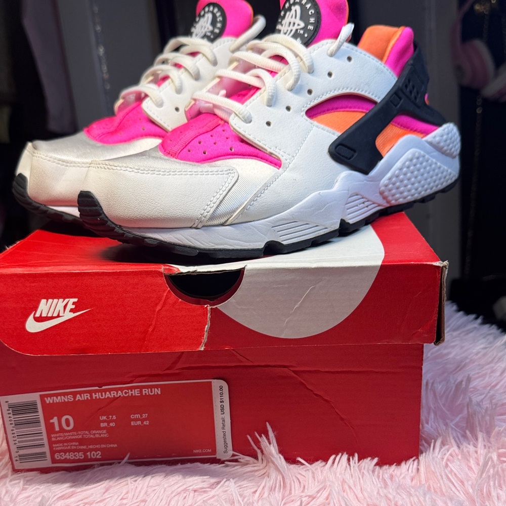 Nike Pink & Orange Women's Air Huarache Sneakers